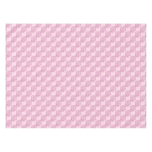 Tegeld Pink Chi Ro-kruis op Roze Tafelkleed (Voorkant (Horizontaal))
