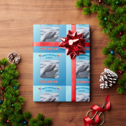 Tegeldolfijn Verjaardag Cadeaupapier (Feestdagen Geschenken)