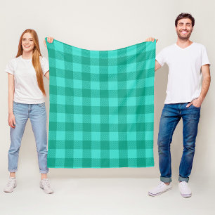 Tegelen en turquoise geruite plaid ontwerp fleece deken