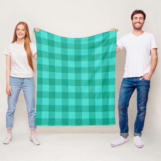 Tegelen en turquoise geruite plaid ontwerp fleece deken