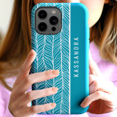Tegelen En Witte Heringbotpatroon Gepersonaliseerd Case-Mate iPhone Case