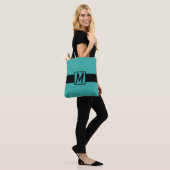 Tegelen & Gouden Quatrefoil Monogram Tote Bag (Op model)