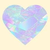 Tegelen & Paarse Iriserende Ontwerp Hart Sticker