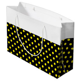 Tegelgele polka stippen op zwarte witte bovenste s groot cadeauzakje