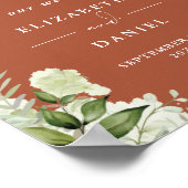 Tegelgroen Bloemstuk Bruiloft Welkom Bord Poster (Hoek)