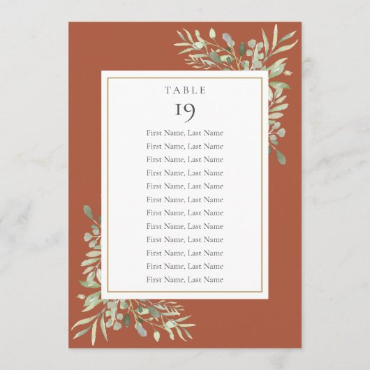 Tegelgroen Stoelenindeling Tafelnummer (Achterkant)