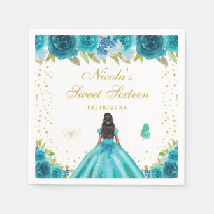 Tegelijk Bloemendesign Donkere Huid Prinses Sweet Servet