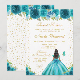 Tegelijk Bloemendonkere Huid Prinses Sweet Sixteen Kaart