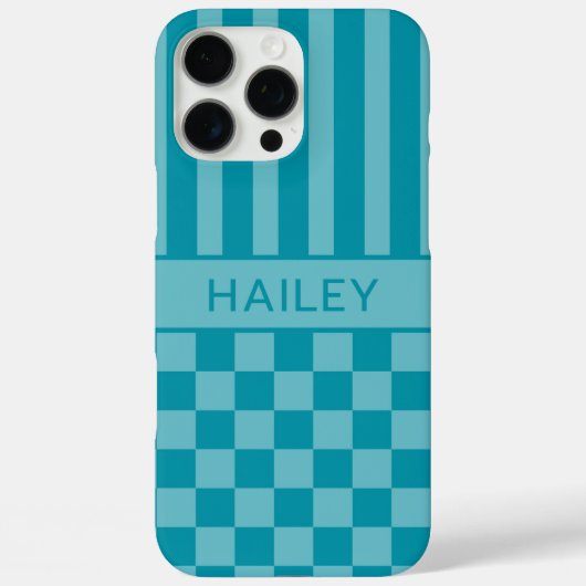 Tegelijk Geruite Gestreepte Gepersonaliseerde Case-Mate iPhone Case (Achterkant)