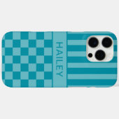 Tegelijk Geruite Gestreepte Gepersonaliseerde Case-Mate iPhone Case (Achterkant (horizontaal))