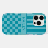 Tegelijk Geruite Gestreepte Gepersonaliseerde Case-Mate iPhone Case (Achterkant (horizontaal))