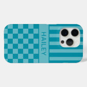 Tegelijk Geruite Gestreepte Gepersonaliseerde Case-Mate iPhone Case (Achterkant (horizontaal))