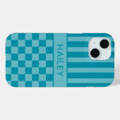 Tegelijk Geruite Gestreepte Gepersonaliseerde Case-Mate iPhone Case (Achterkant (horizontaal))