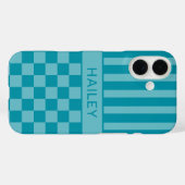 Tegelijk Geruite Gestreepte Gepersonaliseerde Case-Mate iPhone Case (Achterkant (horizontaal))