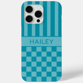 Tegelijk Geruite Gestreepte Gepersonaliseerde iPhone 15 Pro Max Hoesje