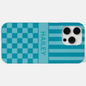 Tegelijk Geruite Gestreepte Gepersonaliseerde Case-Mate iPhone Case (Achterkant (horizontaal))