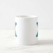Tegelijk glitter monogram X gepersonaliseerde mok (Center)