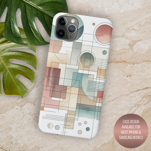 Tegelijk Grijs Blauw Beige Roest Rood Abstract Kun Case-Mate iPhone Case