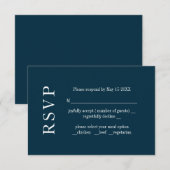 Tegelijk Moderne Minimalistische Trouw-RSVP-Kaart RSVP Kaartje (Voorkant / Achterkant)