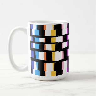 Tegelkunst ontwerp zwart grenst kleurrijke chunky koffiemok