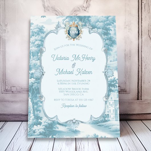 Tegellandschap Crest bruiloft Kaart