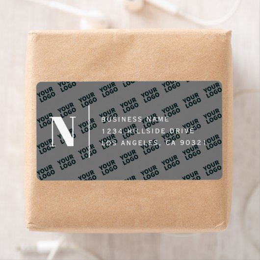 Tegelontwerp Logo Modern grijs wit retouradres Etiket (Insitu)