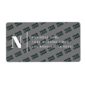 Tegelontwerp Logo Modern grijs wit retouradres Etiket (Voorkant)