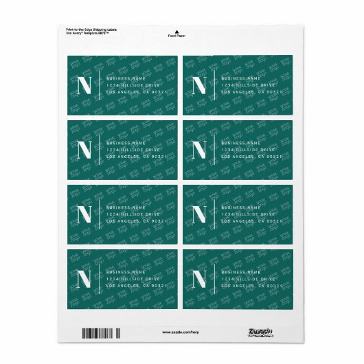 Tegelontwerp Logo Modern retouradres Etiket (Full Sheet)