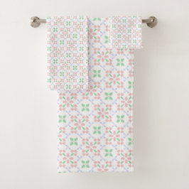 Tegelpaneel met zachte kleuren in pastel bloemenpa bad handdoek