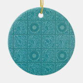 Tegelpatroon in Teal (van William Morris) Keramisch Ornament (Voorkant)