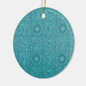 Tegelpatroon in Teal (van William Morris) Keramisch Ornament (Links)