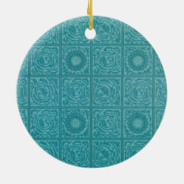 Tegelpatroon in Teal (van William Morris) Keramisch Ornament