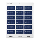 Tegelpatroon Logo Modern marineblauw retouradres Etiket (Full Sheet)