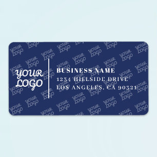 Tegelpatroon Logo Modern marineblauw retouradres Etiket