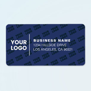 Tegelpatroon Logo Modern marineblauw retouradres Etiket