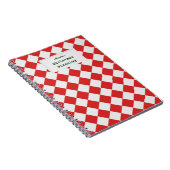 Tegelrood wit diagonaal geweven patroon elke tekst notitieboek (Rechterzijde)