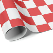Tegelrood wit geweven patroon cadeaupapier (Rol Hoek)