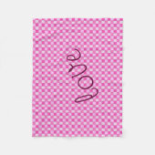 Tegelroze geweven patroon met liefde fleece deken (Voorkant)