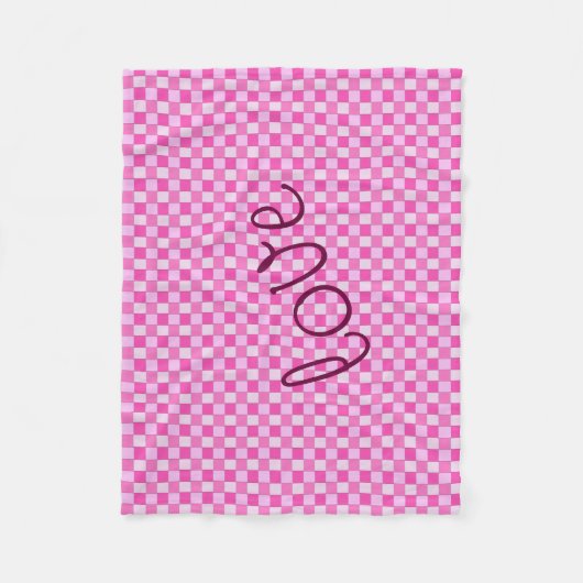 Tegelroze geweven patroon met liefde fleece deken (Voorkant)