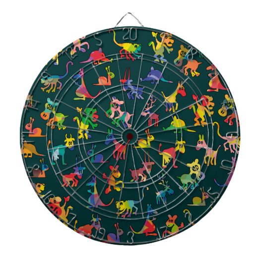 Tegels abstracte diersoorten dartbord (Voorkant)