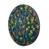 Tegels abstracte diersoorten dartbord (Voorkant Rechts)
