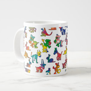 Tegels abstracte diersoorten grote koffiekop