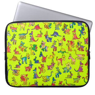 Tegels abstracte diersoorten laptop sleeve