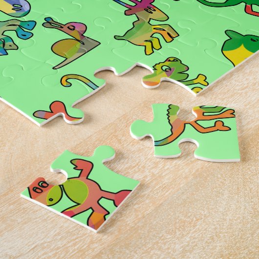 Tegels abstracte diersoorten legpuzzel (Zijkant)