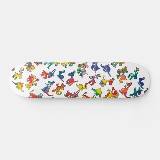 Tegels abstracte diersoorten skateboard (Horizontaal)