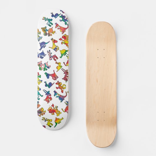 Tegels abstracte diersoorten skateboard (Voorkant)