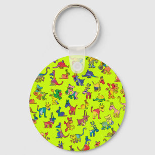 Tegels abstracte diersoorten sleutelhanger