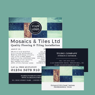 Tegels assorti, vloerder, advertentie van tegelzet flyer