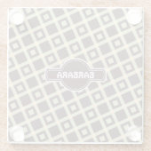 Tegels Beige Chocolade Minimal Pattern Glazen Onderzetter (Achterkant)