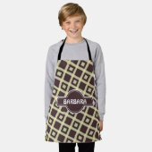 Tegels Beige Chocolade Minimal Pattern Schort (Gedragen)